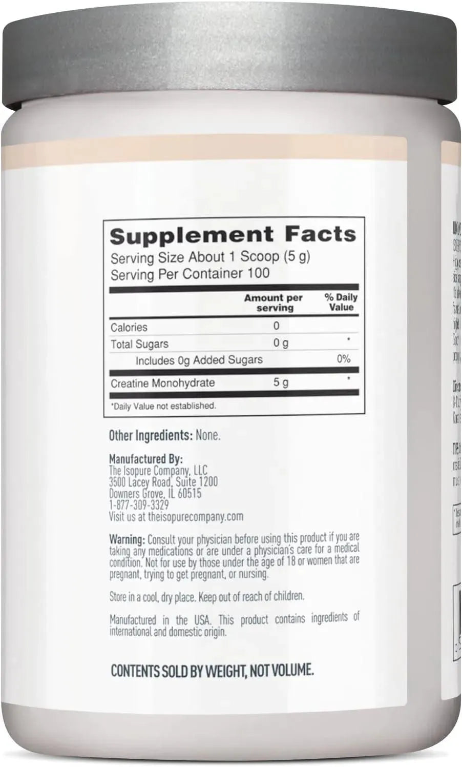 ISOPURE - Isopure Unflavored Creatine Monohydrate Powder 100 Servicios 500Gr. - The Red Vitamin MX - Suplementos Alimenticios - {{ shop.shopifyCountryName }}