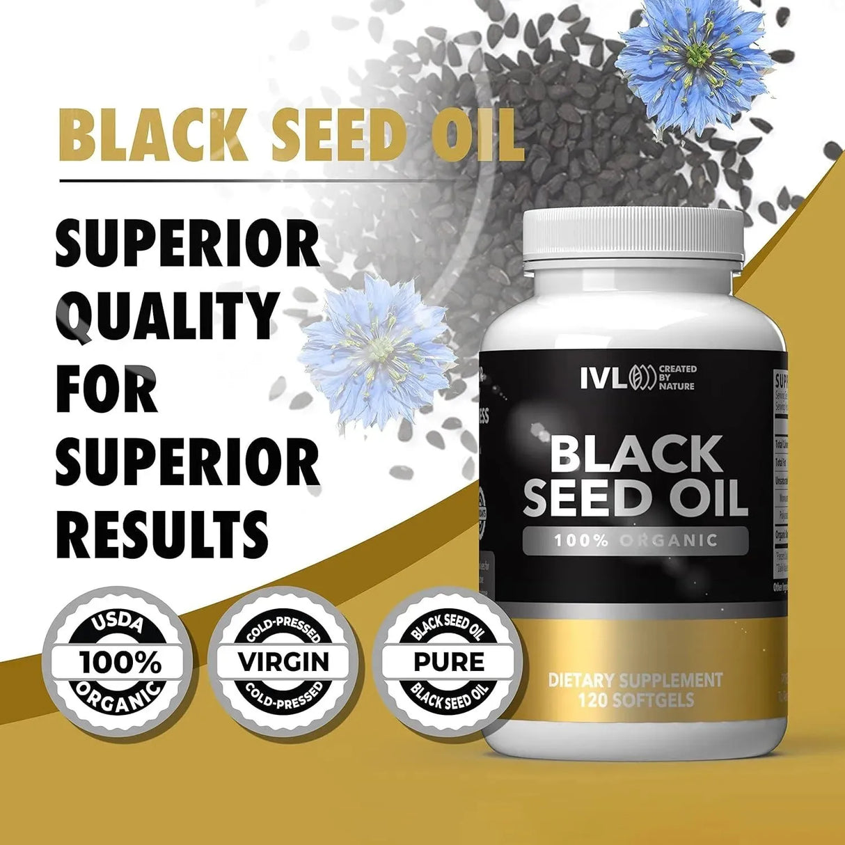 IVL - IVL Organic Black Seed Oil 1000Mg. 120 Capsulas Blandas - The Red Vitamin MX - Suplementos Alimenticios - {{ shop.shopifyCountryName }}