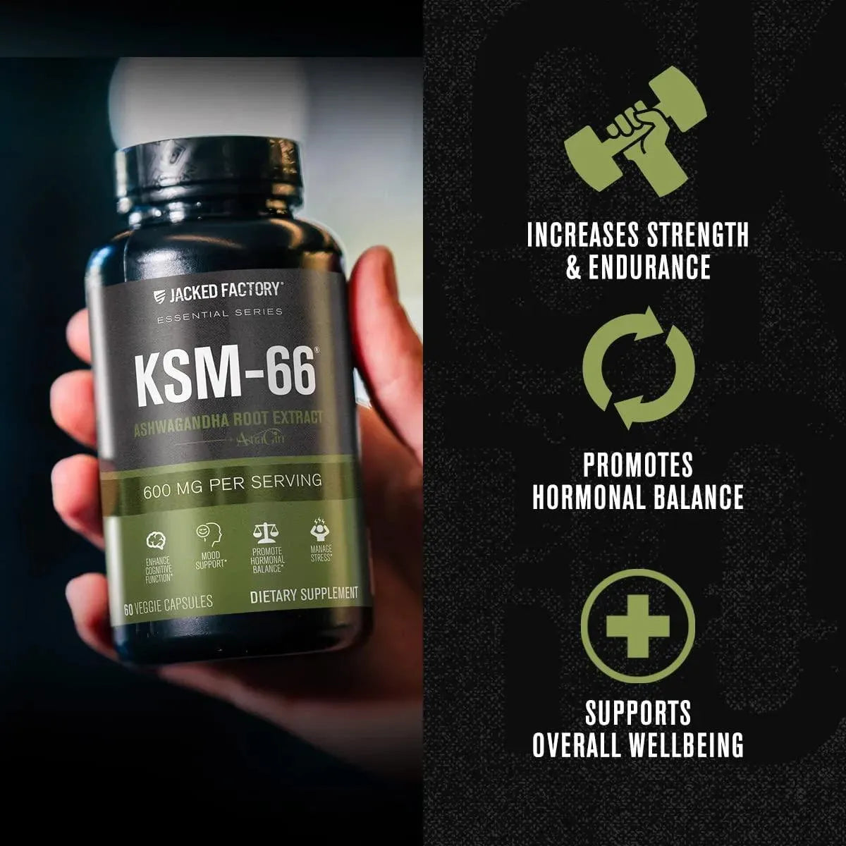 JACKED FACTORY - Jacked Factory Ashwagandha Root Extract KSM-66 600Mg. 60 Capsulas - The Red Vitamin MX - Suplementos Alimenticios - {{ shop.shopifyCountryName }}