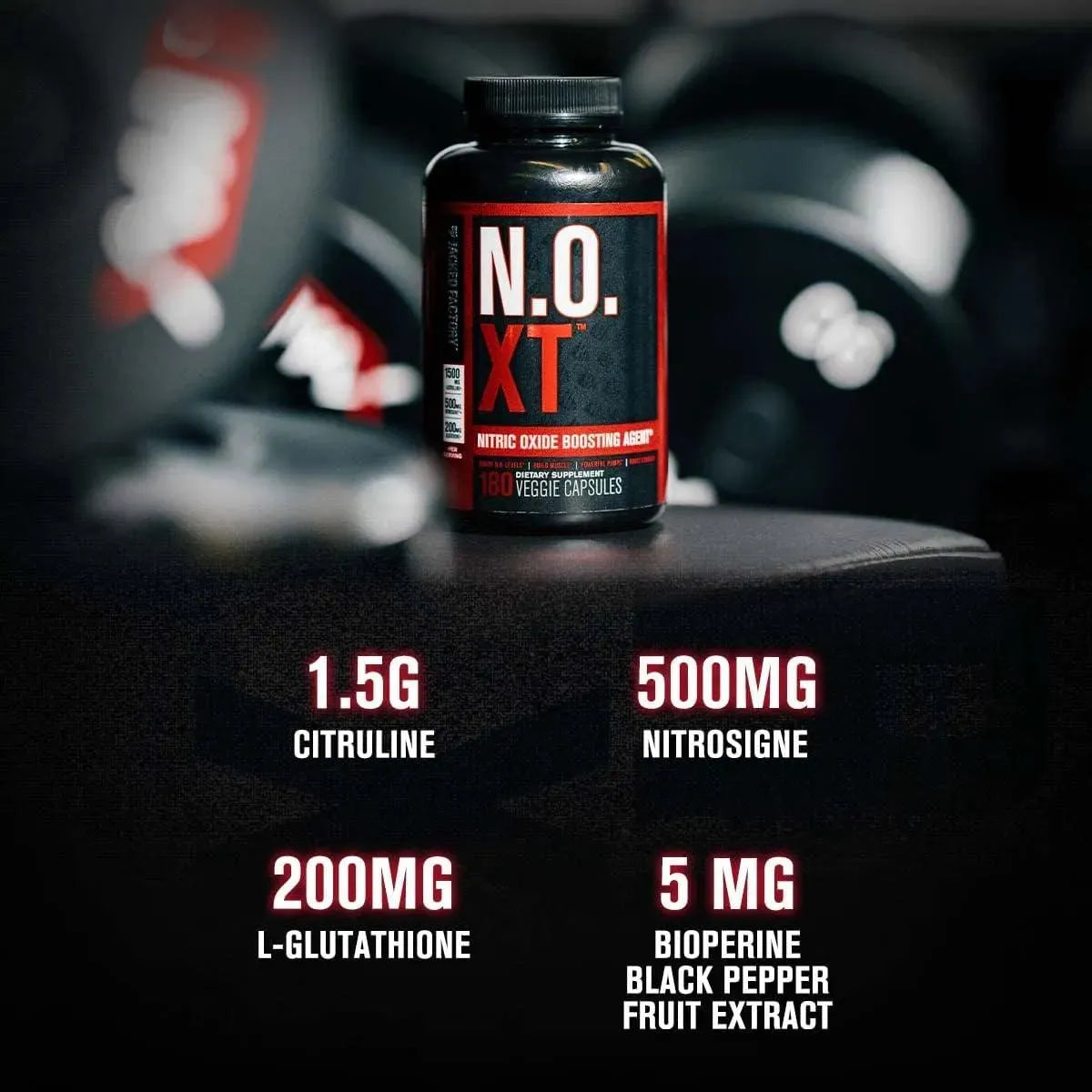 JACKED FACTORY - Jacked Factory N.O. XT Nitric Oxide Supplement Extra Strength Pre Workout N.O. Booster & Muscle Builder - The Red Vitamin MX - Suplementos Alimenticios - {{ shop.shopifyCountryName }}