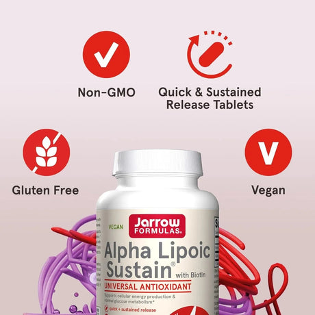 JARROW FORMULAS - Jarrow Formulas Alpha Lipoic Sustain With Biotin 120 Tabletas - The Red Vitamin MX - Suplementos Alimenticios - {{ shop.shopifyCountryName }}