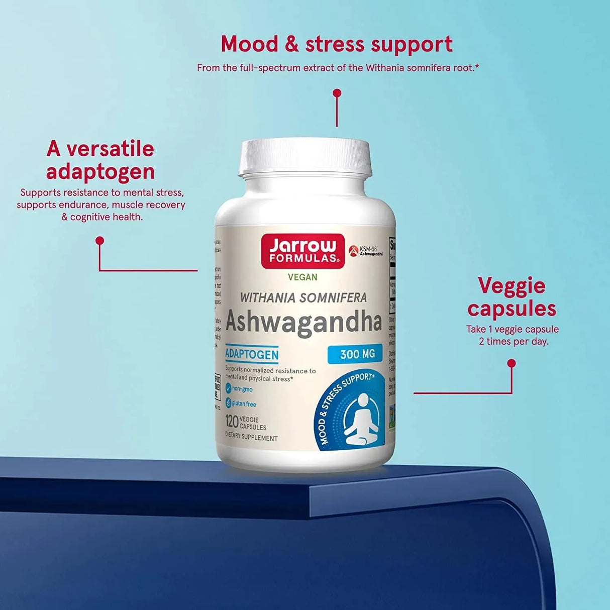 JARROW FORMULAS - Jarrow Formulas Ashwagandha 300Mg. 120 Capsulas - The Red Vitamin MX - Suplementos Alimenticios - {{ shop.shopifyCountryName }}