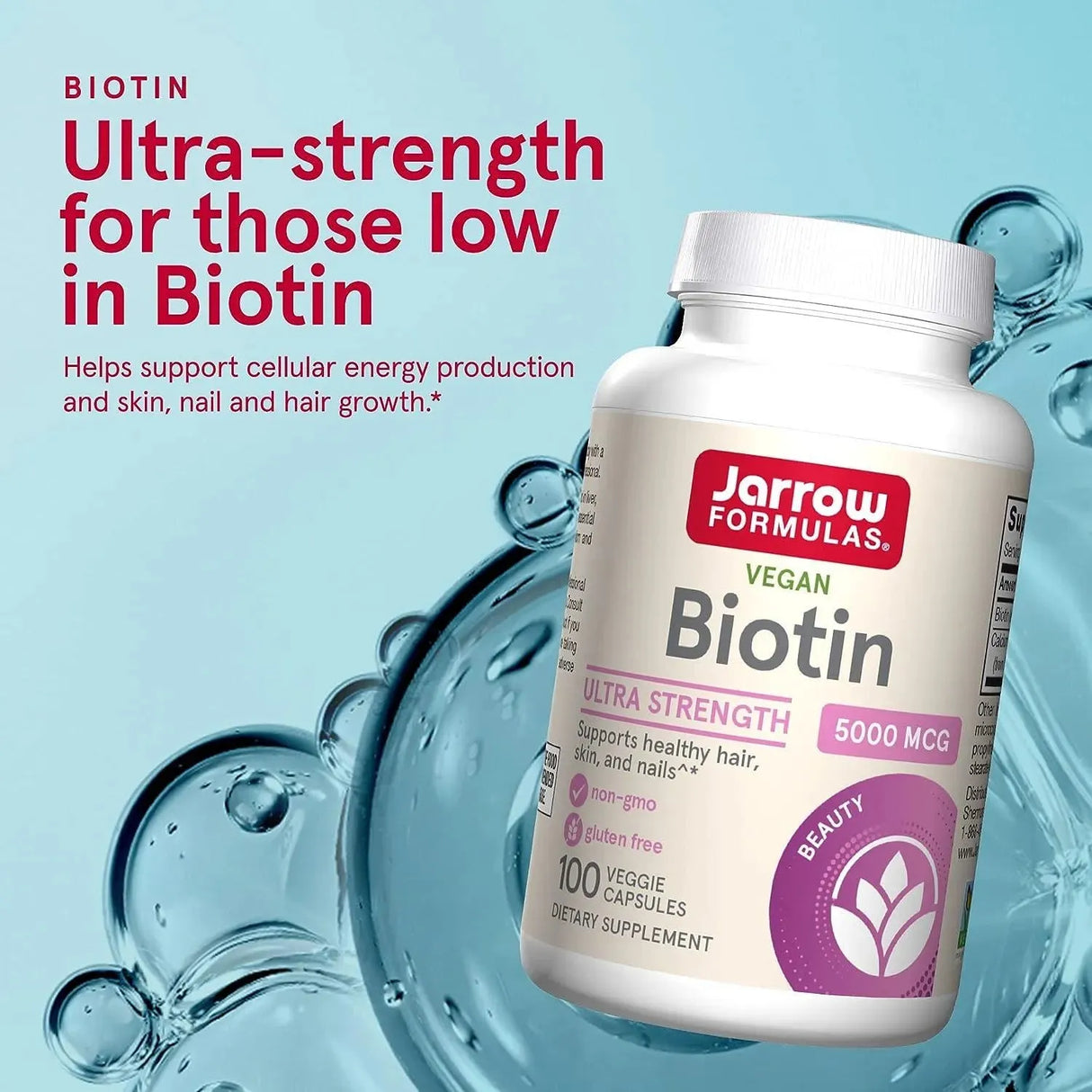 JARROW FORMULAS - Jarrow Formulas Biotin 5000 mcg 100 Capsulas - The Red Vitamin MX - Suplementos Alimenticios - {{ shop.shopifyCountryName }}