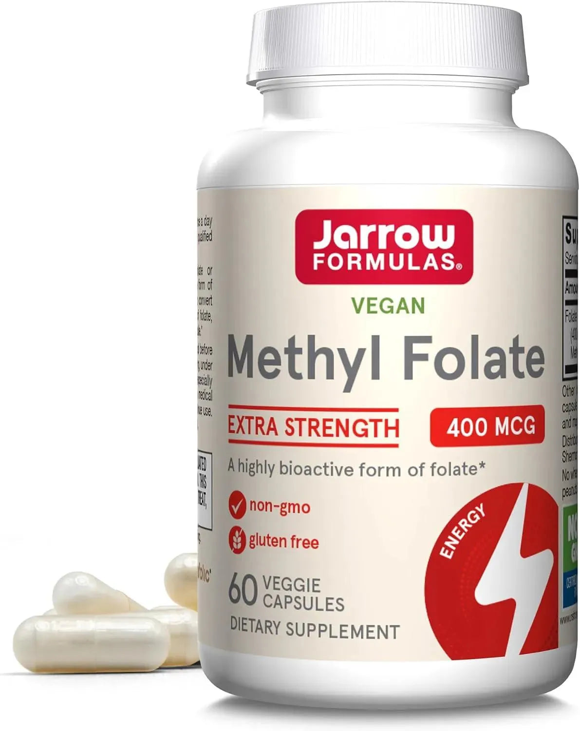 JARROW FORMULAS - Jarrow Formulas Extra Strength Methyl Folate 400mcg 60 Capsulas - The Red Vitamin MX - Suplementos Alimenticios - {{ shop.shopifyCountryName }}