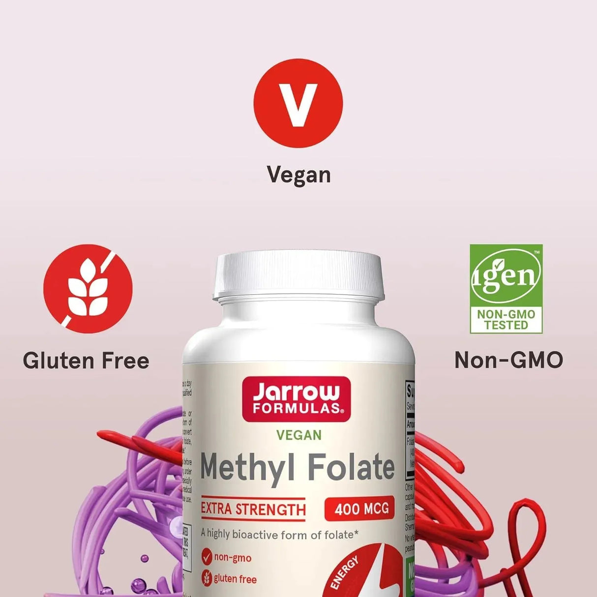 JARROW FORMULAS - Jarrow Formulas Extra Strength Methyl Folate 400mcg 60 Capsulas - The Red Vitamin MX - Suplementos Alimenticios - {{ shop.shopifyCountryName }}
