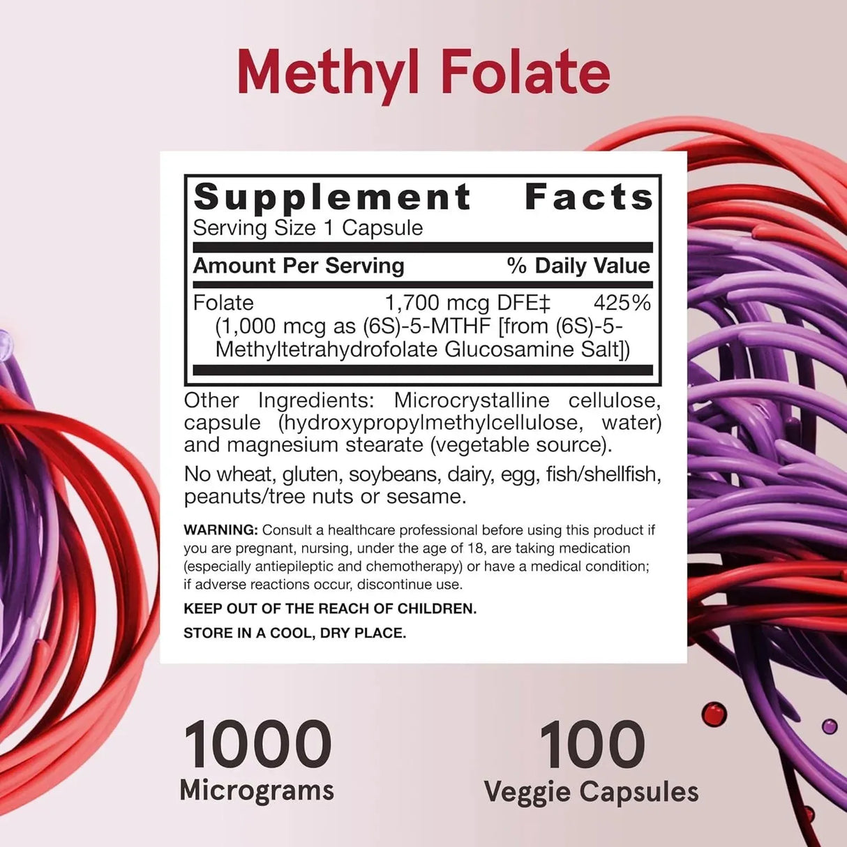 JARROW FORMULAS - Jarrow Formulas Methyl Folate 1000mcg 100 Capsulas - The Red Vitamin MX - Suplementos Alimenticios - {{ shop.shopifyCountryName }}