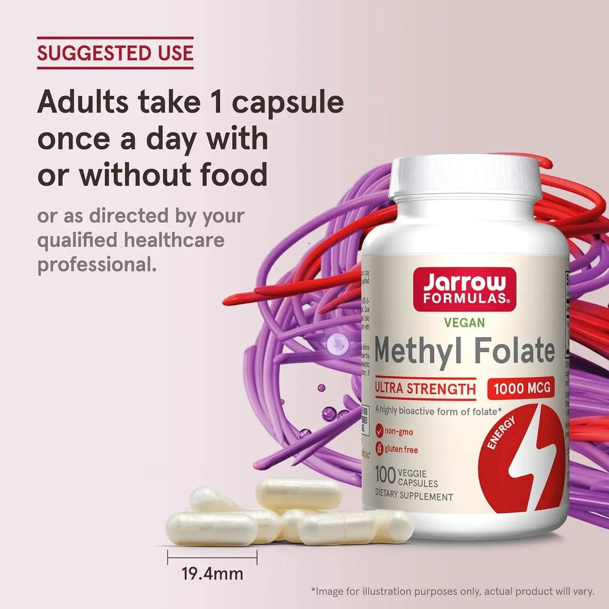 JARROW FORMULAS - Jarrow Formulas Methyl Folate 1000mcg 100 Capsulas - The Red Vitamin MX - Suplementos Alimenticios - {{ shop.shopifyCountryName }}