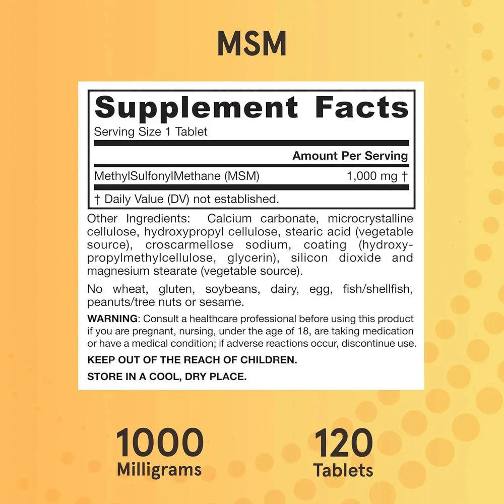 JARROW FORMULAS - Jarrow Formulas MSM 1000Mg. 120 Tabletas - The Red Vitamin MX - Suplementos Alimenticios - {{ shop.shopifyCountryName }}