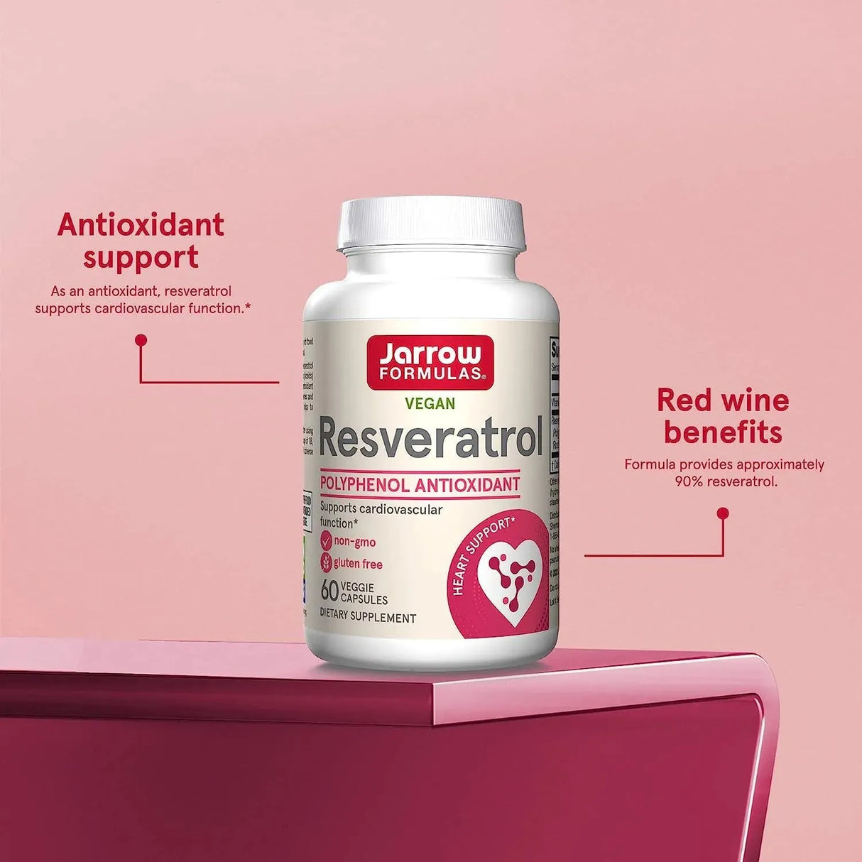 JARROW FORMULAS - Jarrow Formulas Resveratrol 100Mg. 60 Capsulas - The Red Vitamin MX - Suplementos Alimenticios - {{ shop.shopifyCountryName }}