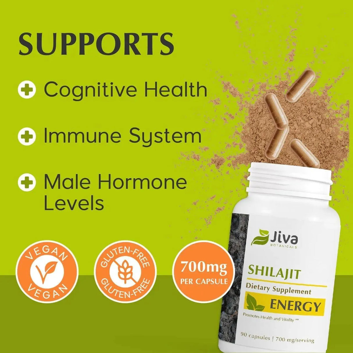 JIVA BOTANICALS - Jiva Botanicals Shilajit 700Mg. 90 Capsulas - The Red Vitamin MX - Suplementos Alimenticios - {{ shop.shopifyCountryName }}