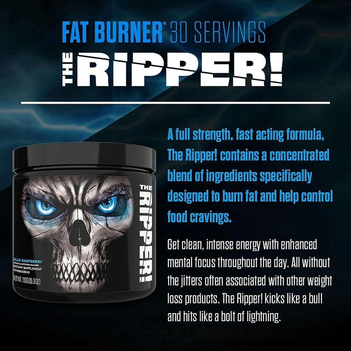 JNX SPORTS - JNX SPORTS The Ripper! Shredding Thermogenic Fat Burner Blue Raspberry 30 Servicios - The Red Vitamin MX - Suplementos Alimenticios - {{ shop.shopifyCountryName }}