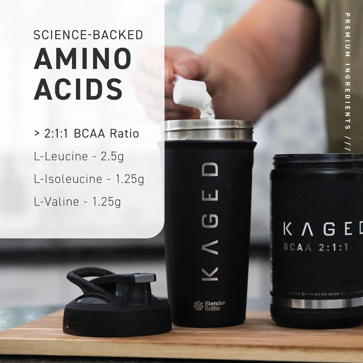 KAGED MUSCLE - Kaged BCAA Powder 72 Servicios 400Gr. - The Red Vitamin MX - Suplementos Alimenticios - {{ shop.shopifyCountryName }}
