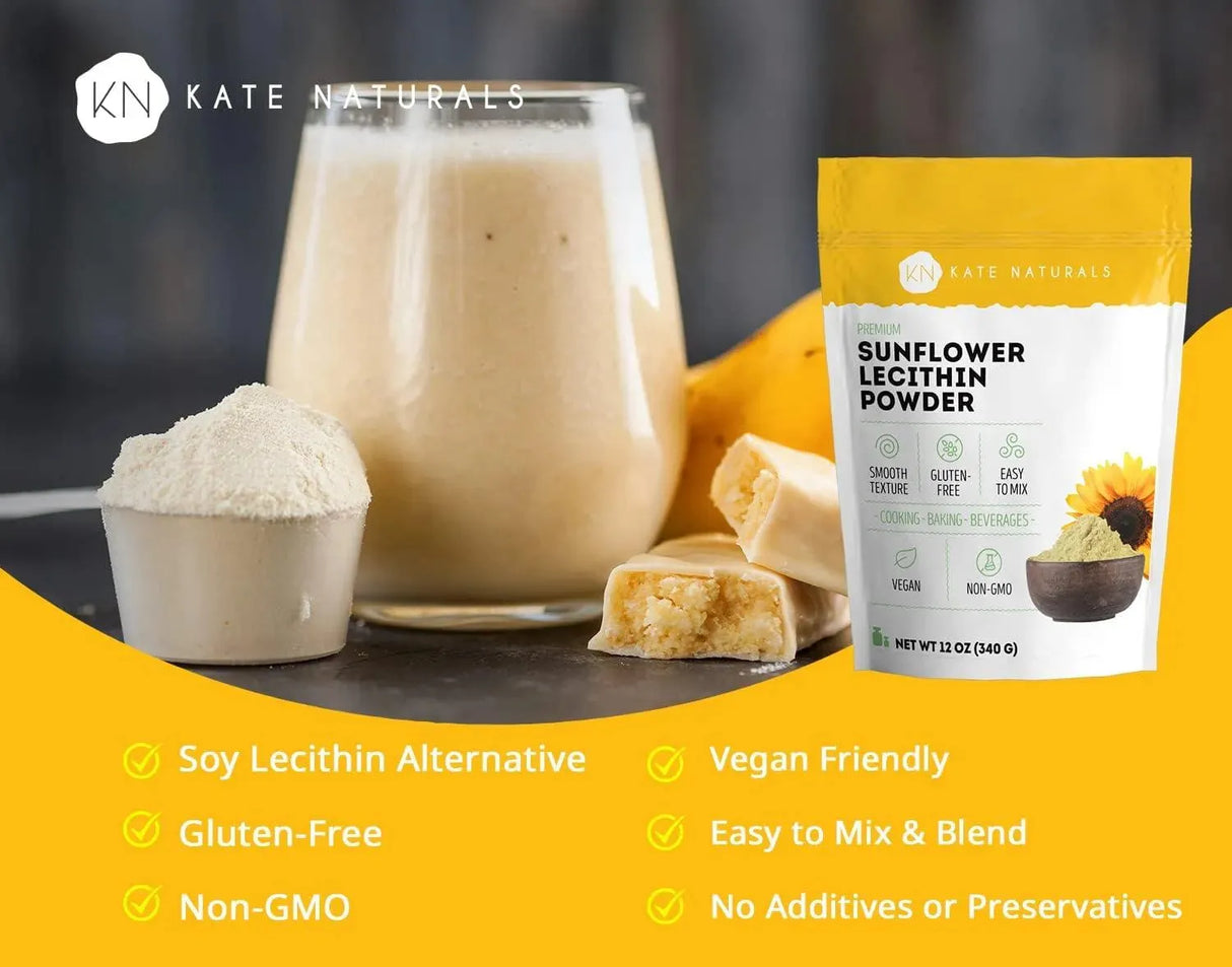 KATE NATURALS - Kate Naturals Sunflower Lecithin Powder 340Gr. - The Red Vitamin MX - Suplementos Alimenticios - {{ shop.shopifyCountryName }}