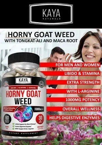 KAYA NATURALS - Kaya Naturals Horny Goat Weed Extract 60 Capsulas - The Red Vitamin MX - Suplementos Alimenticios - {{ shop.shopifyCountryName }}