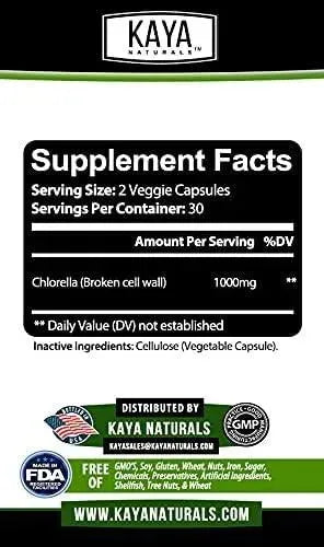 KAYA NATURALS - Kaya Naturals Organic Chlorella Broken Down Cell Wall 60 Capsulas - The Red Vitamin MX - Suplementos Alimenticios - {{ shop.shopifyCountryName }}