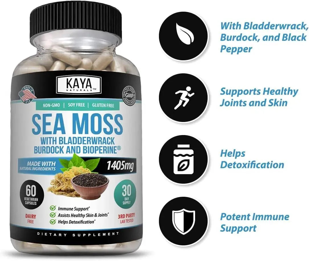 KAYA NATURALS - Kaya Naturals Sea Moss 60 Capsulas - The Red Vitamin MX - Suplementos Alimenticios - {{ shop.shopifyCountryName }}
