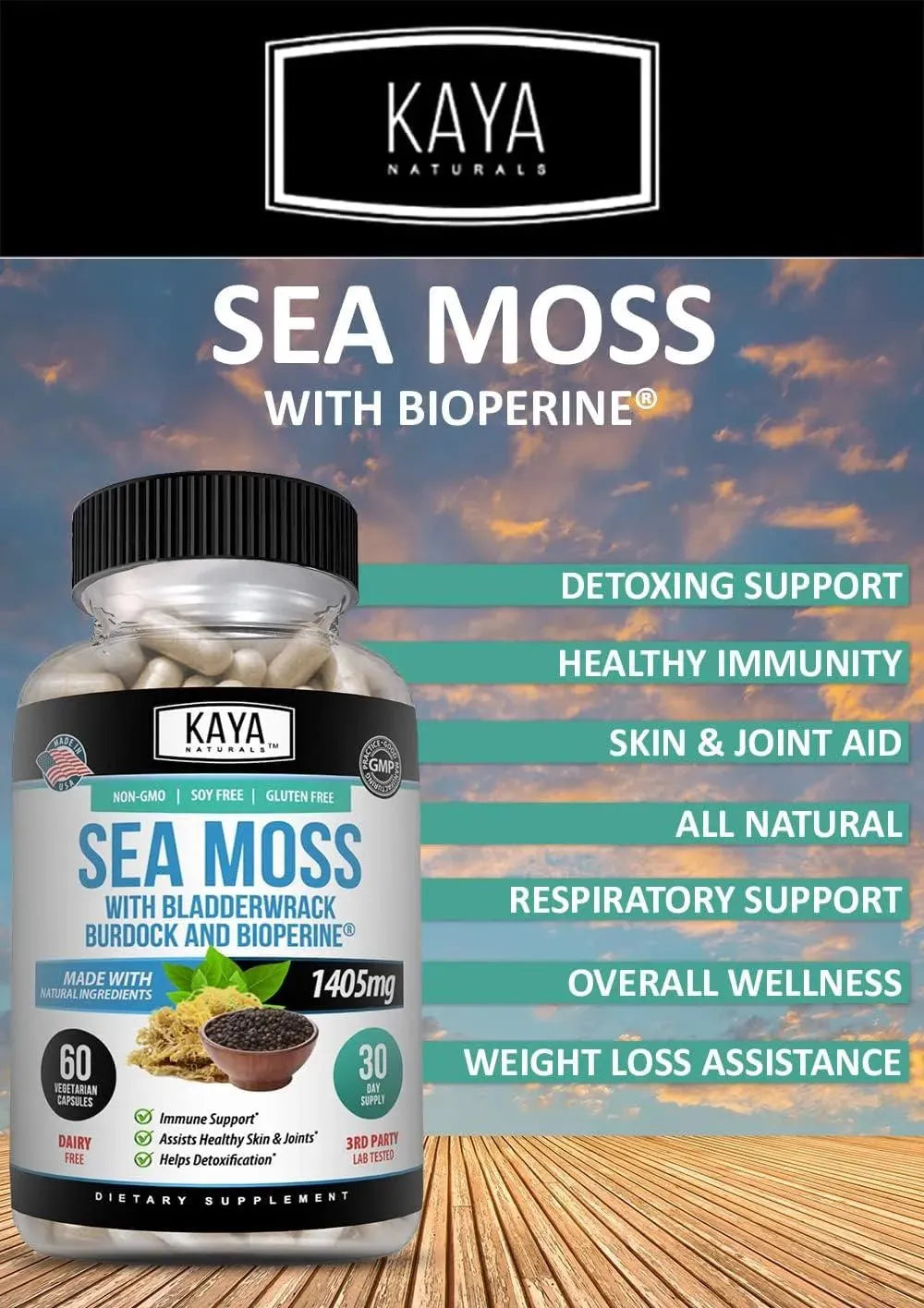 KAYA NATURALS - Kaya Naturals Sea Moss 60 Capsulas - The Red Vitamin MX - Suplementos Alimenticios - {{ shop.shopifyCountryName }}
