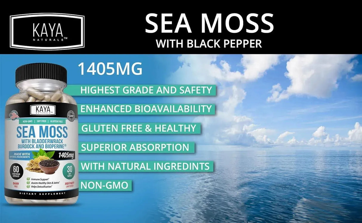 KAYA NATURALS - Kaya Naturals Sea Moss 60 Capsulas - The Red Vitamin MX - Suplementos Alimenticios - {{ shop.shopifyCountryName }}