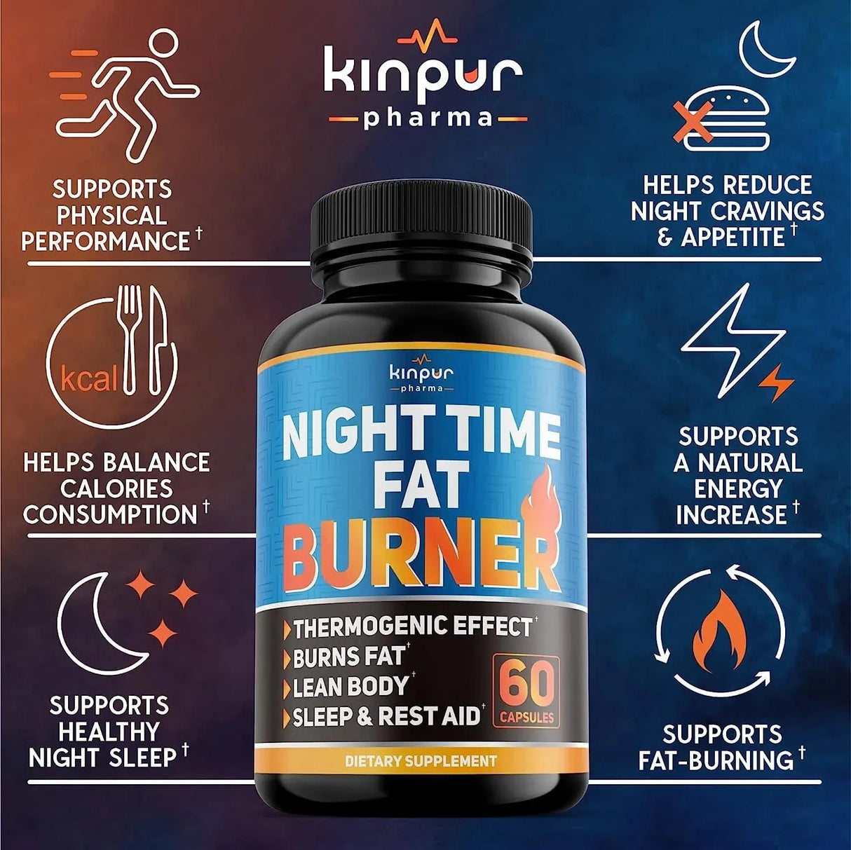 KINPUR PHARMA - Kinpur Pharma Night Time Fat Burner 120 Capsulas - The Red Vitamin MX - Suplementos Alimenticios - {{ shop.shopifyCountryName }}