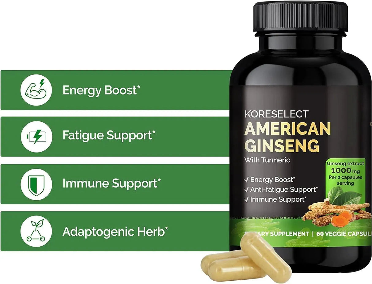 KORESELECT - KORESELECT American Ginseng 1000Mg. 60 Capsulas - The Red Vitamin MX - Suplementos Alimenticios - {{ shop.shopifyCountryName }}