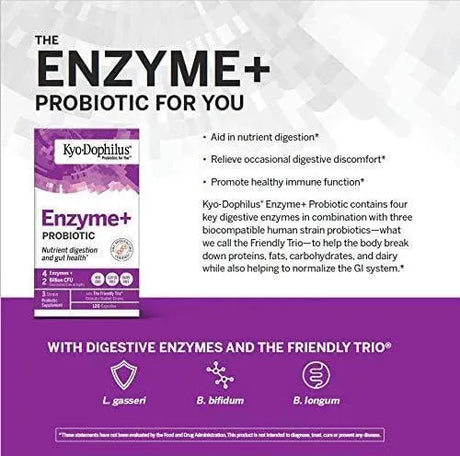 KYO-DOPHILUS - Kyo-Dophilus Probiotic Plus Enzymes 120 Capsulas - The Red Vitamin MX - Suplementos Alimenticios - {{ shop.shopifyCountryName }}