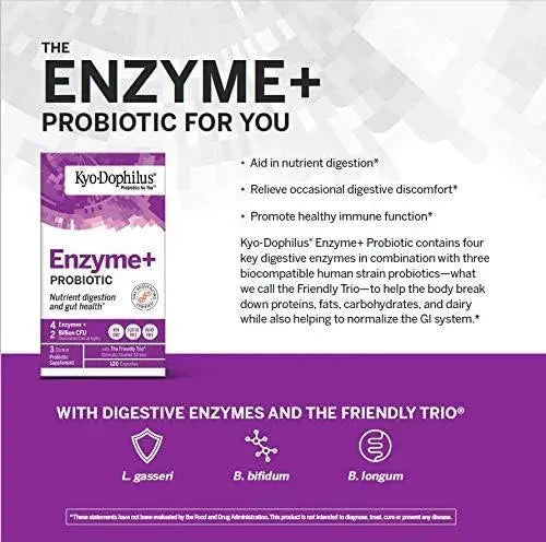 KYO-DOPHILUS - Kyo-Dophilus Probiotic Plus Enzymes 120 Capsulas - The Red Vitamin MX - Suplementos Alimenticios - {{ shop.shopifyCountryName }}