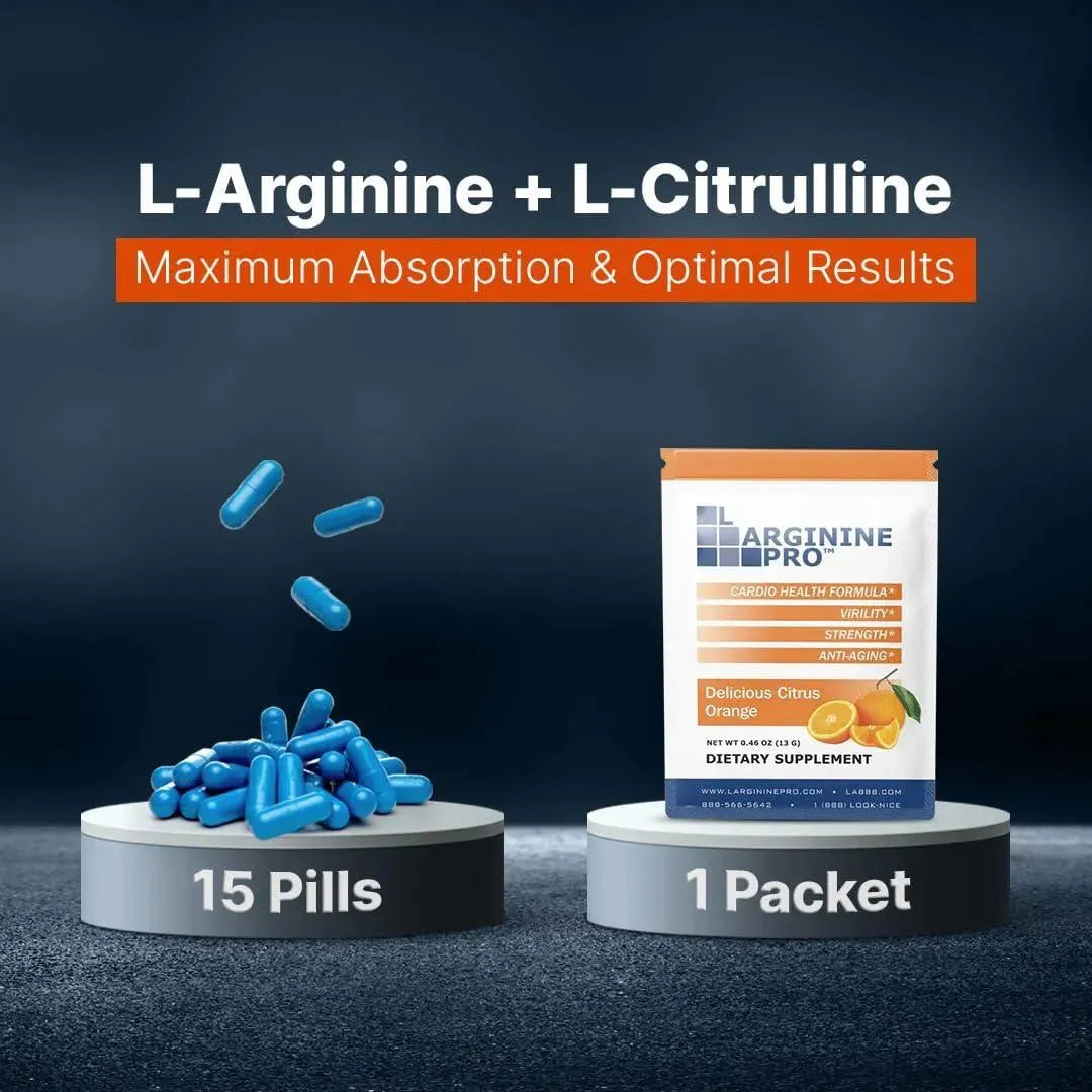 L-ARGININE PRO - L-ARGININE PRO Supplement ON-The-GO Single Serve Travel Packets Orange 30 Paquetes - The Red Vitamin MX - Suplementos Alimenticios - {{ shop.shopifyCountryName }}