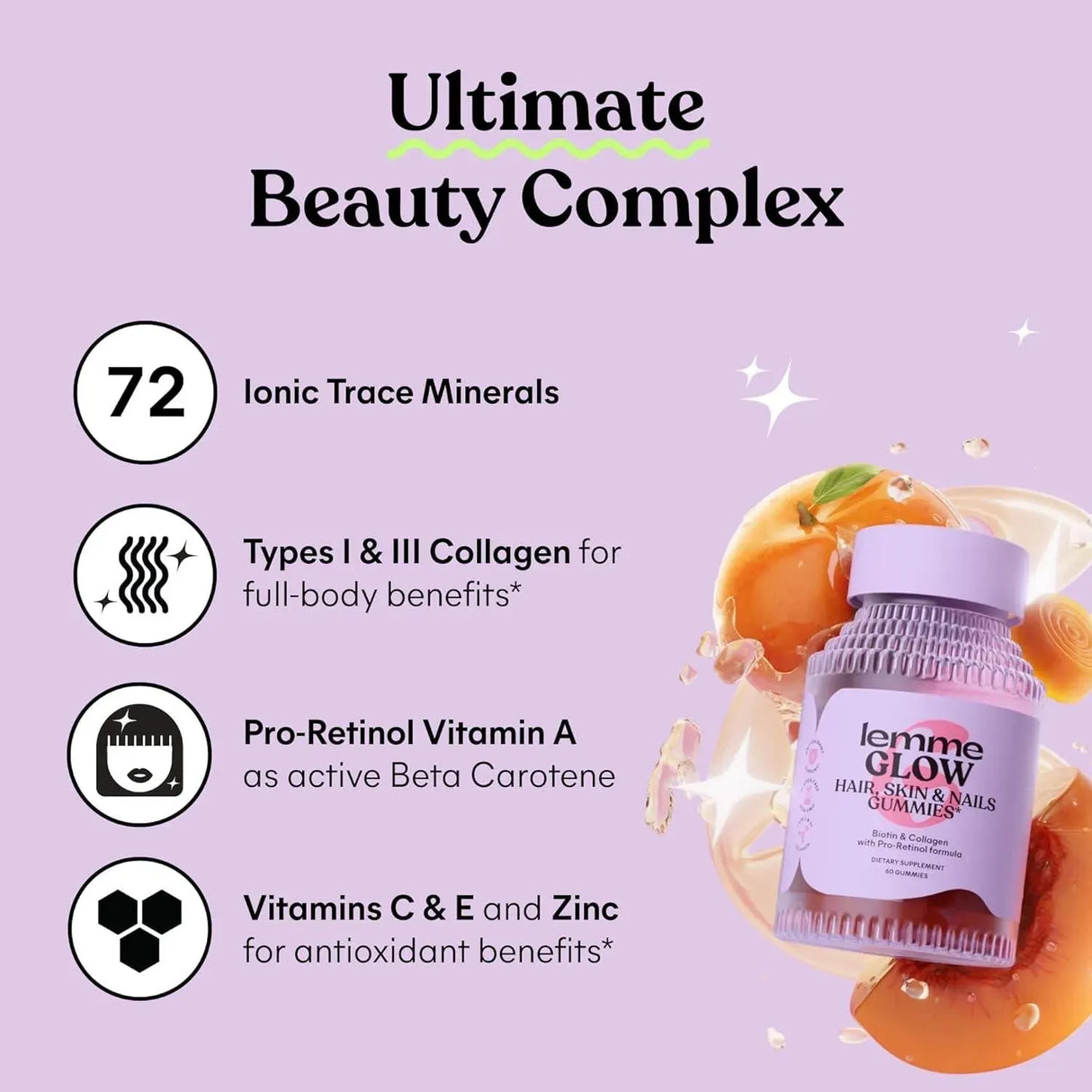 LEMME - Lemme Glow Collagen Hair Gummies 60 Gomitas - The Red Vitamin MX - Suplementos Alimenticios - {{ shop.shopifyCountryName }}