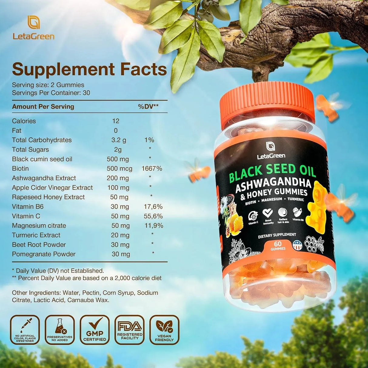 LETAGREEN - LetaGreen Black Seed Oil Gummies 60 Gomitas 2 Pack - The Red Vitamin MX - Suplementos Alimenticios - {{ shop.shopifyCountryName }}