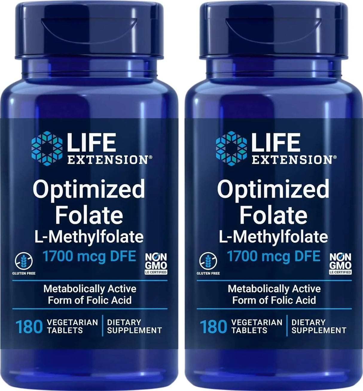 LIFE EXTENSION - Life Extension Optimized Folate (L-Methylfolate) 1700mcg 180 Tabletas 2 Pack - The Red Vitamin MX - Suplementos Alimenticios - {{ shop.shopifyCountryName }}