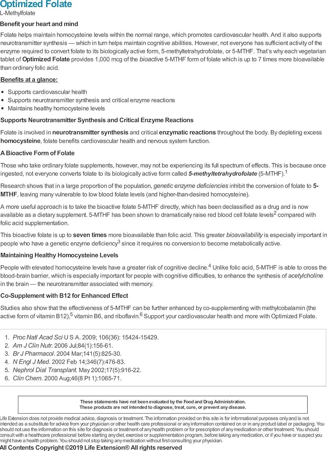 LIFE EXTENSION - Life Extension Optimized Folate (L-Methylfolate) 1700mcg 180 Tabletas 2 Pack - The Red Vitamin MX - Suplementos Alimenticios - {{ shop.shopifyCountryName }}