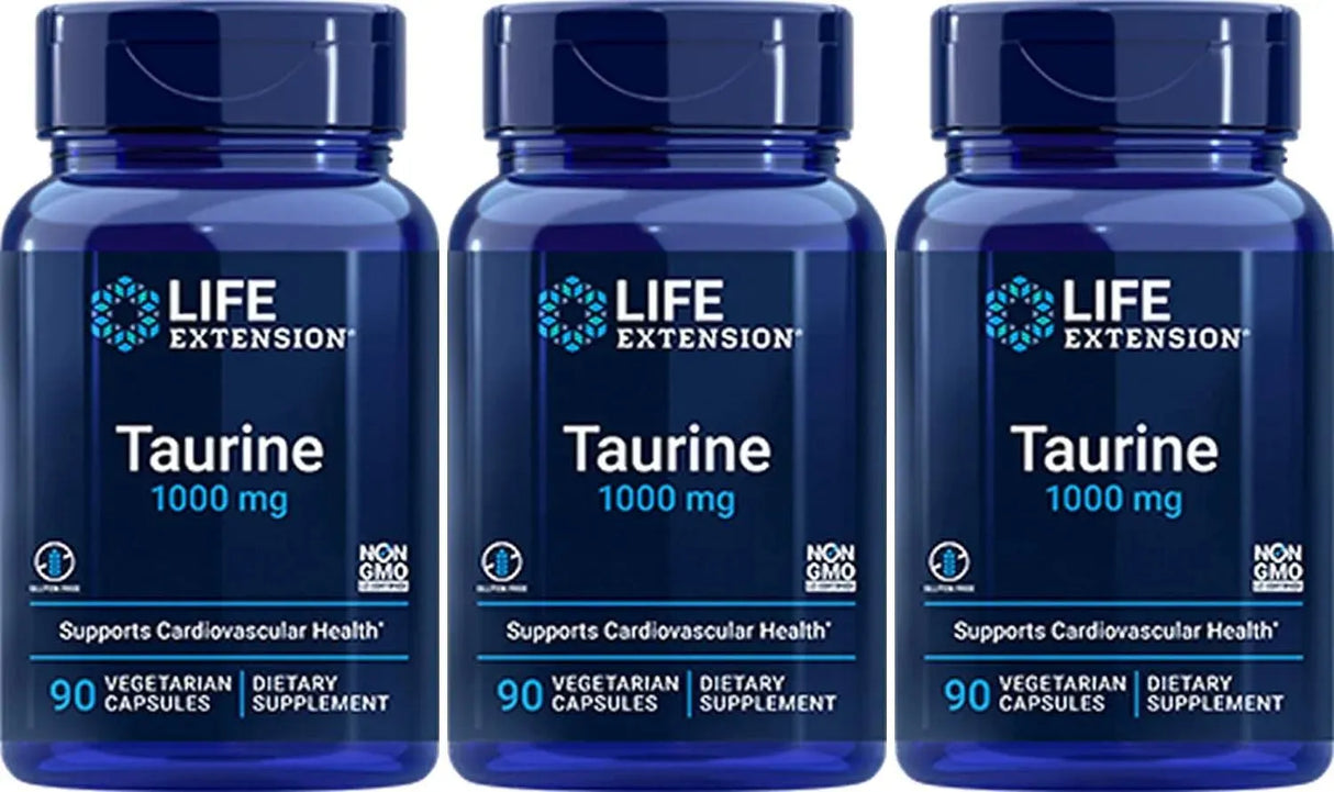 LIFE EXTENSION - Life Extension Taurine 1000Mg. 90 Capsulas 3 Pack - The Red Vitamin MX - Suplementos Alimenticios - {{ shop.shopifyCountryName }}
