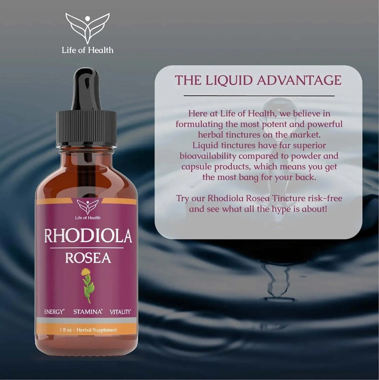 LIFE OF HEALTH - Life of Health Rhodiola Rosea Tincture 1 Fl.Oz. 2 Pack - The Red Vitamin MX - Suplementos Alimenticios - {{ shop.shopifyCountryName }}