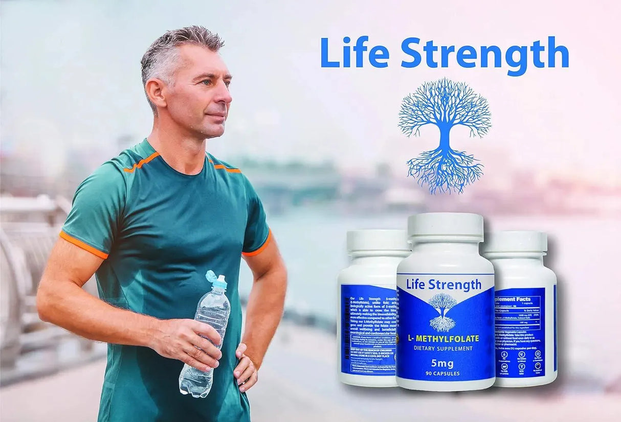 LIFE STRENGTH - Life Strength L-Methylfolate 5Mg. 90 Capsulas - The Red Vitamin MX - Suplementos Alimenticios - {{ shop.shopifyCountryName }}