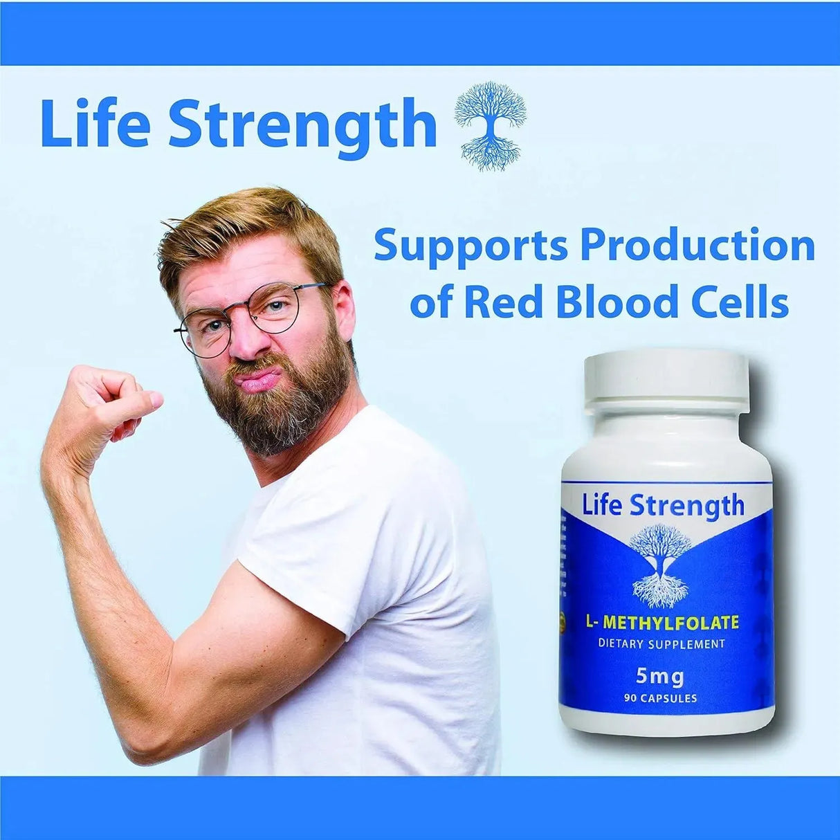 LIFE STRENGTH - Life Strength L-Methylfolate 5Mg. 90 Capsulas - The Red Vitamin MX - Suplementos Alimenticios - {{ shop.shopifyCountryName }}