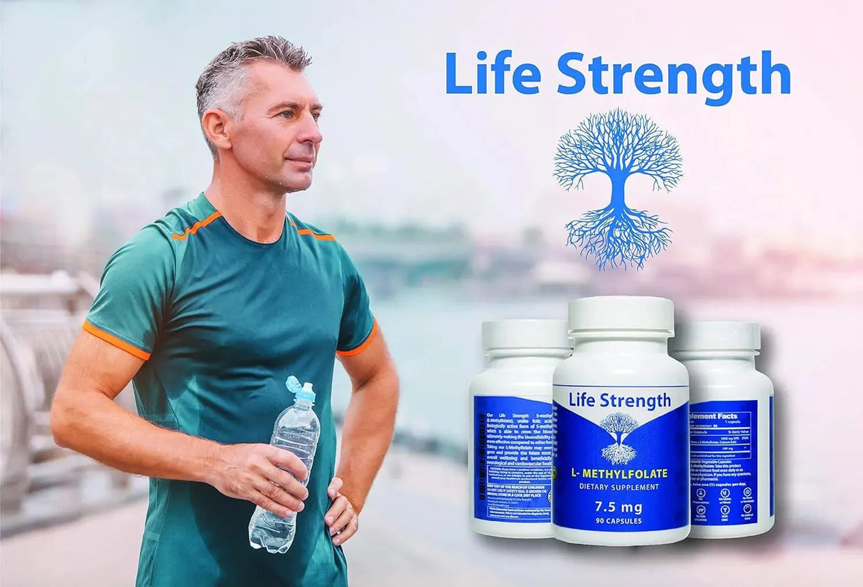 LIFE STRENGTH - Life Strength L-Methylfolate 7.5Mg. 90 Capsulas - The Red Vitamin MX - Suplementos Alimenticios - {{ shop.shopifyCountryName }}