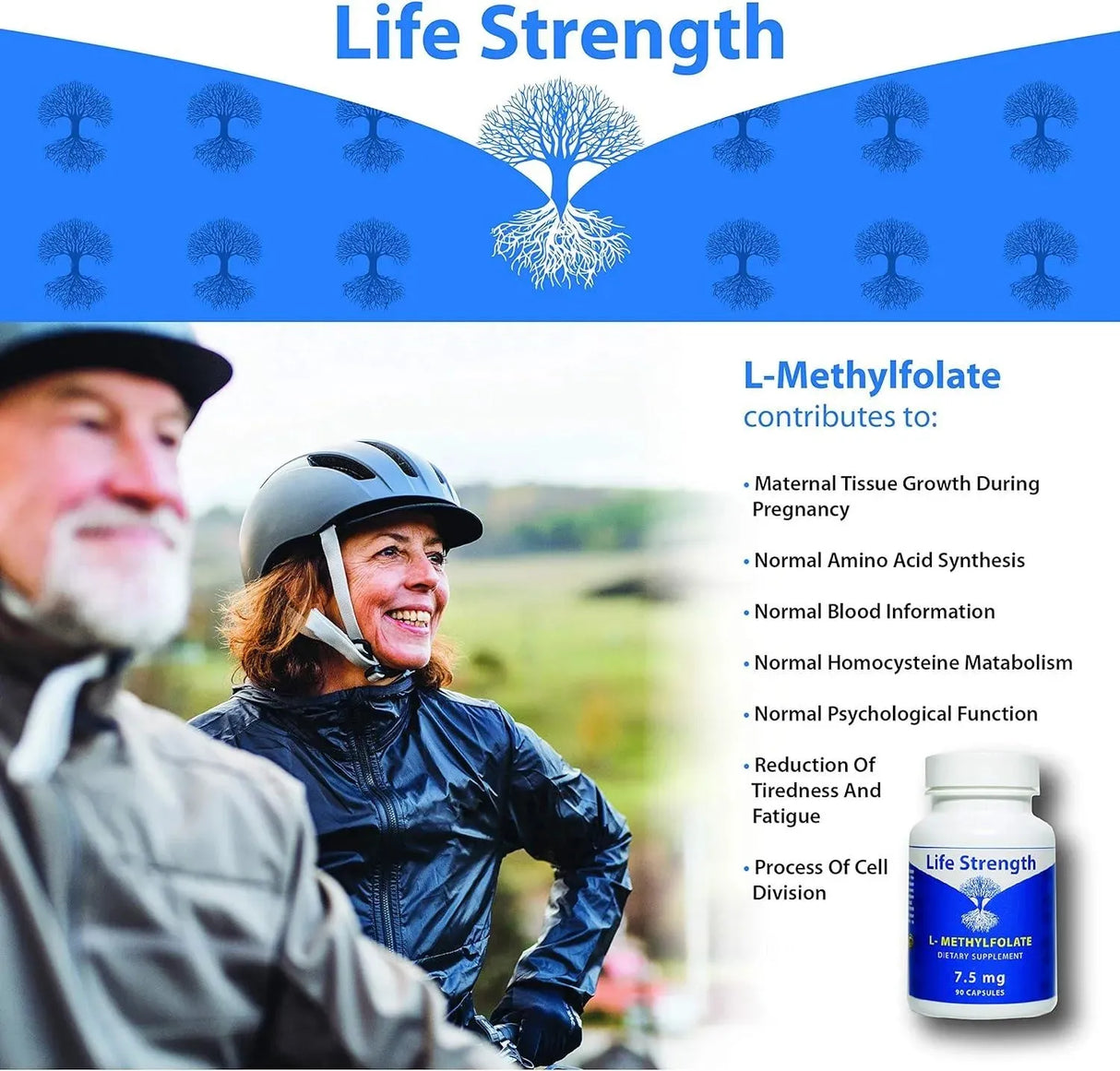 LIFE STRENGTH - Life Strength L-Methylfolate 7.5Mg. 90 Capsulas - The Red Vitamin MX - Suplementos Alimenticios - {{ shop.shopifyCountryName }}