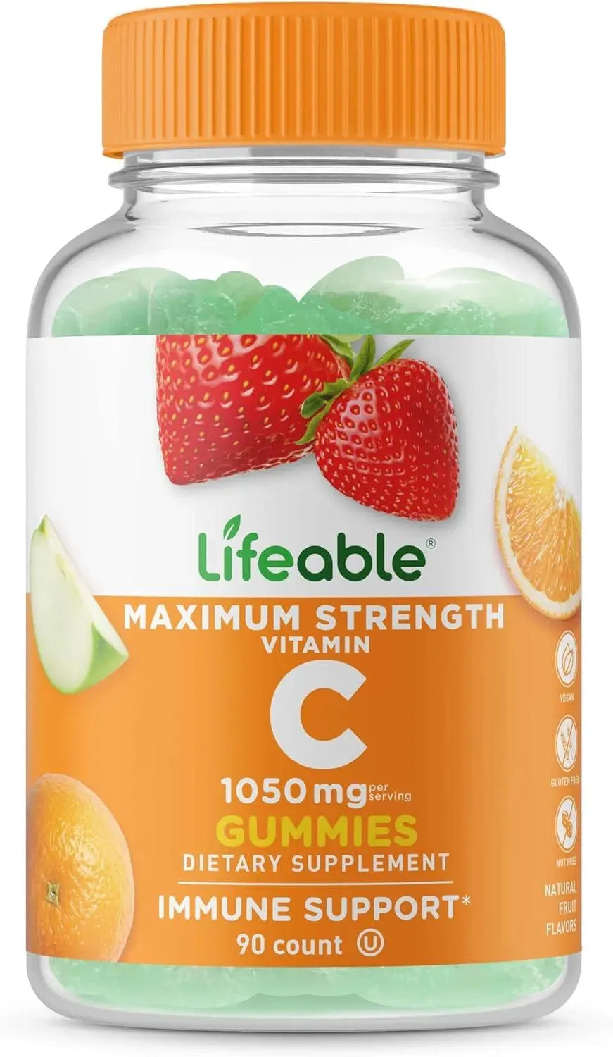 LIFEABLE - Lifeable Vitamin C Maximum Strength 1050Mg. 90 Gomitas - The Red Vitamin MX - Suplementos Alimenticios - {{ shop.shopifyCountryName }}
