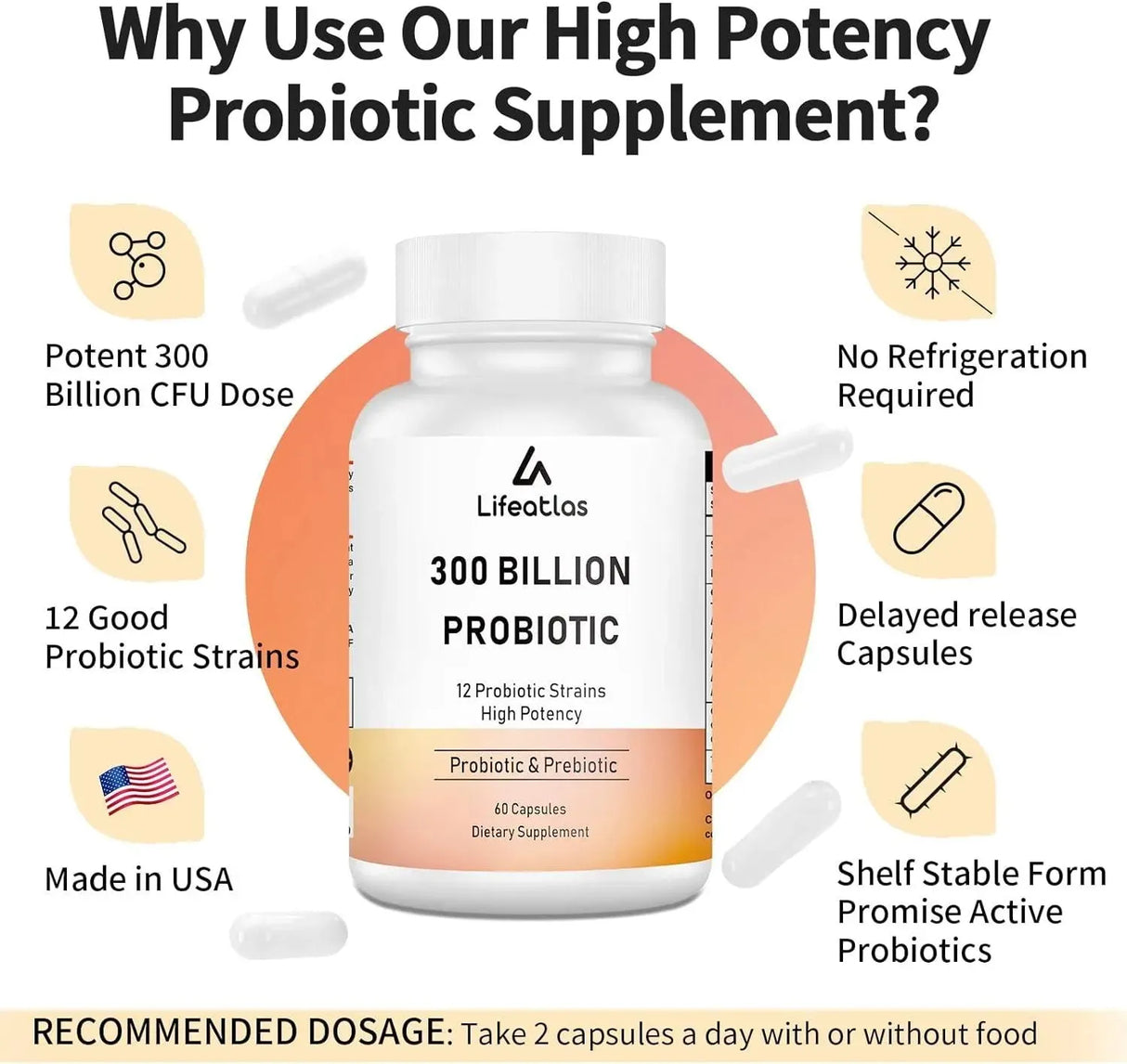 LIFEATLAS - Lifeatlas 300 Billion CFU Probiotics 60 Capsulas - The Red Vitamin MX - Suplementos Alimenticios - {{ shop.shopifyCountryName }}