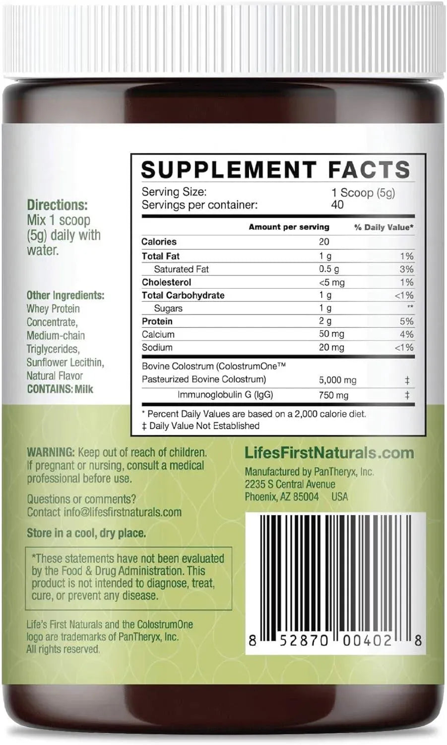 LIFE´S FIRST - Life's First Naturals Colostrum Supplement Powder 200Gr. - The Red Vitamin MX - Suplementos Alimenticios - {{ shop.shopifyCountryName }}