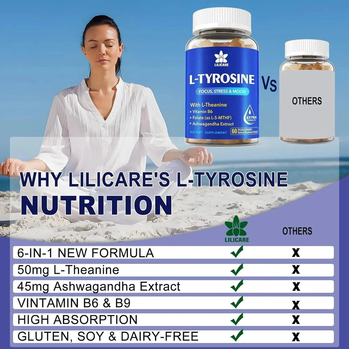 LILICARE - Lilicare L Tyrosine Gummies 1100Mg. 60 Gomitas 2 Pack - The Red Vitamin MX - Suplementos Alimenticios - {{ shop.shopifyCountryName }}