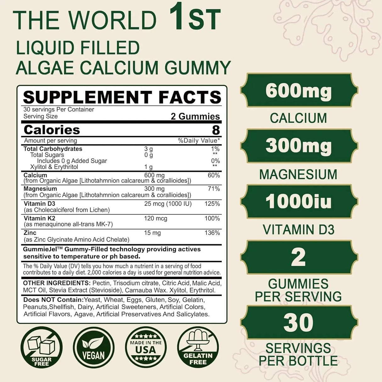 LILICARE - Lilicare Sugar Free Calcium Magnesium Zinc Gummies 60 Gomitas - The Red Vitamin MX - Suplementos Alimenticios - {{ shop.shopifyCountryName }}