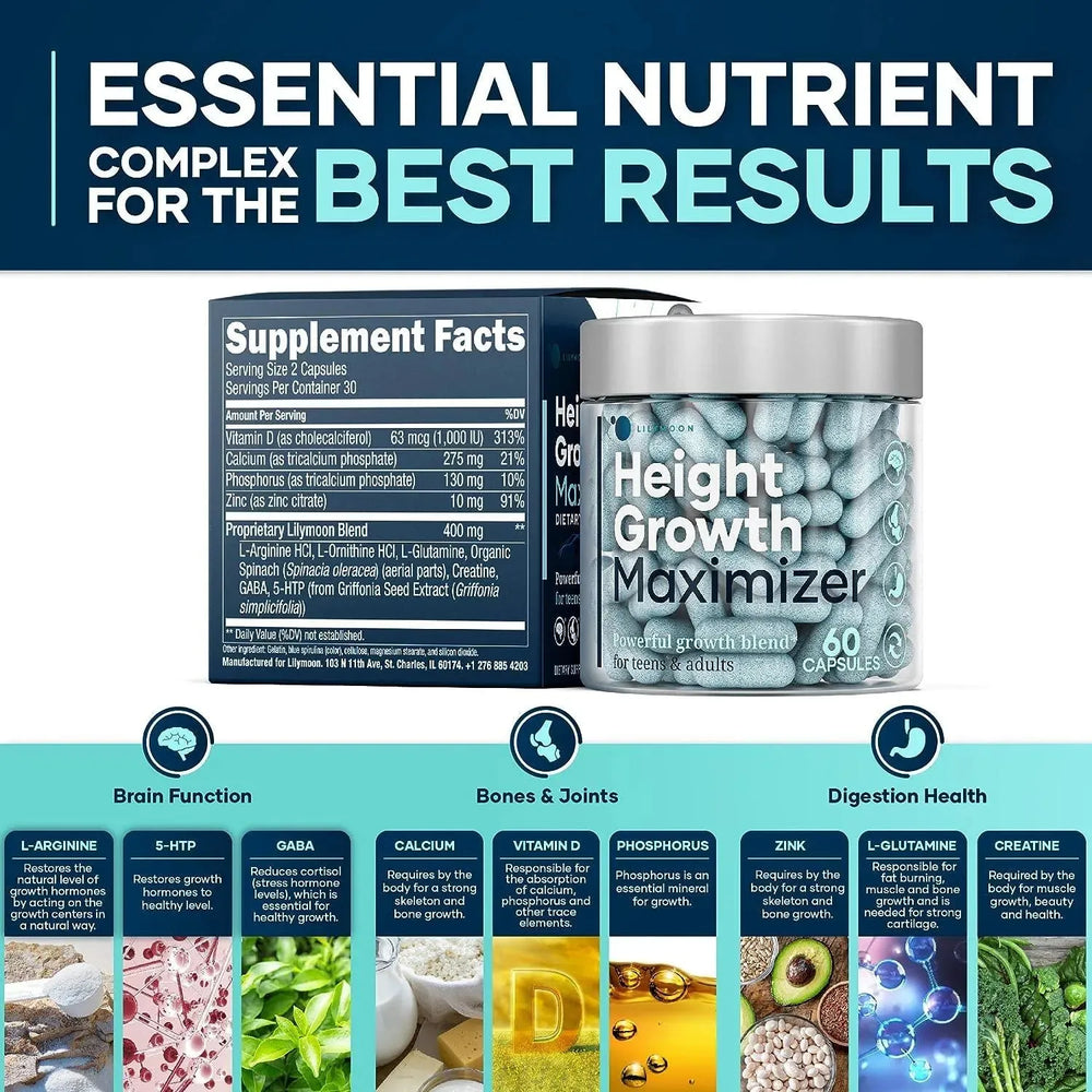 LILYMOON - LILYMOON Height Growth Maximizer 60 Capsulas - The Red Vitamin MX - Suplementos Alimenticios - {{ shop.shopifyCountryName }}