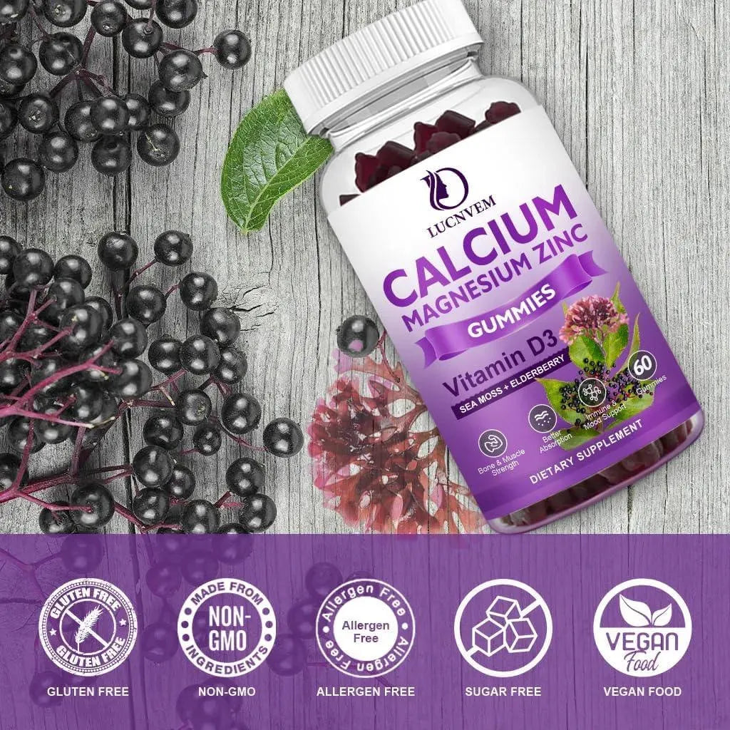LUCNVEM - LUCNVEM Sugar Free Calcium Magnesium Zinc 120 Gomitas - The Red Vitamin MX - Suplementos Alimenticios - {{ shop.shopifyCountryName }}