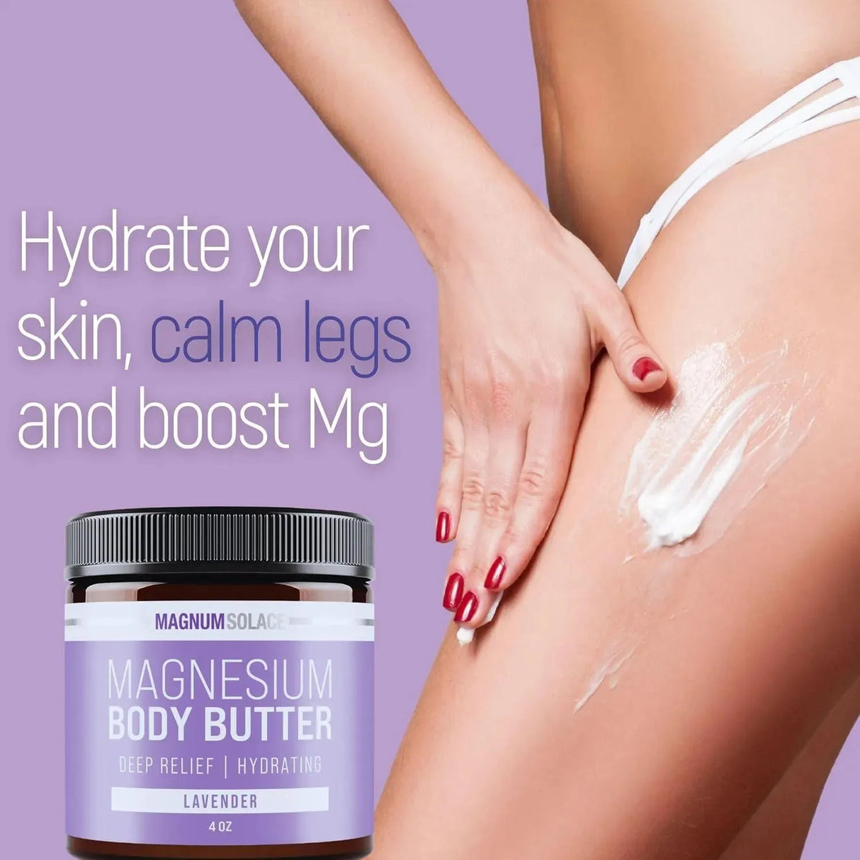 MAGNUM SOLACE - Magnum Solace Magnesium Body Butter Lavender 4 Oz. - The Red Vitamin MX - Cremas Corporales - {{ shop.shopifyCountryName }}