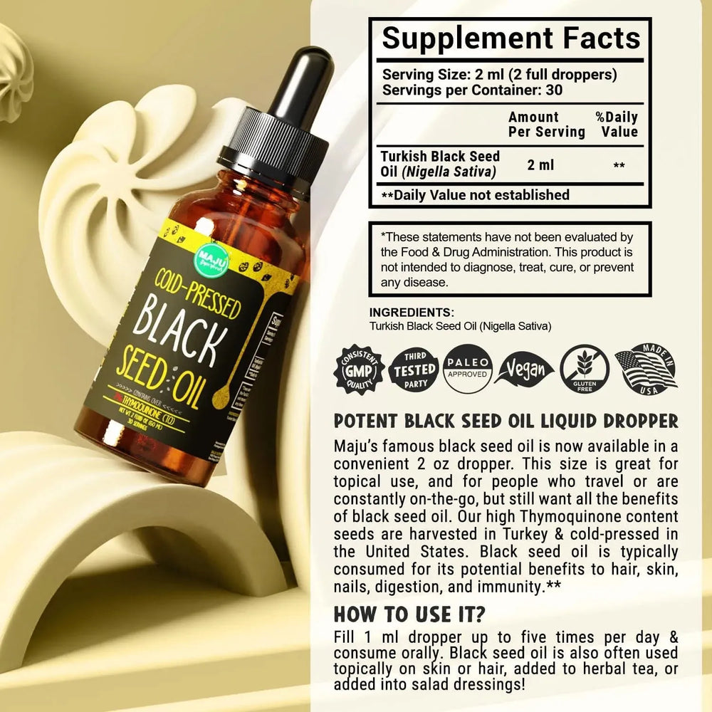 MAJU SUPERFOODS - MAJU Black Seed Oil 2 Fl. Oz. - The Red Vitamin MX - Suplementos Alimenticios - {{ shop.shopifyCountryName }}