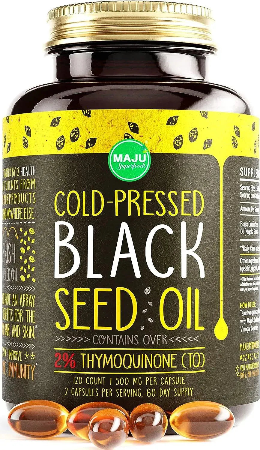 MAJU SUPERFOODS - MAJU's Black Seed Oil Capsules 500Mg. 120 Capsulas - The Red Vitamin MX - Suplementos Alimenticios - {{ shop.shopifyCountryName }}