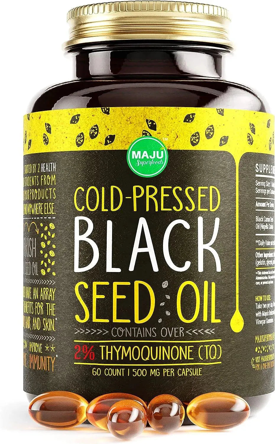 MAJU SUPERFOODS - MAJU's Black Seed Oil Capsules 500Mg. 60 Capsulas - The Red Vitamin MX - Suplementos Alimenticios - {{ shop.shopifyCountryName }}