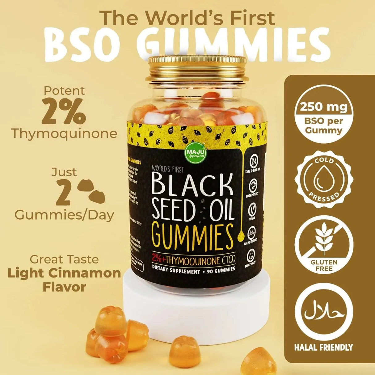 MAJU SUPERFOODS - MAJU's Black Seed Oil Gummies 500Mg. 90 Gomitas - The Red Vitamin MX - Suplementos Alimenticios - {{ shop.shopifyCountryName }}
