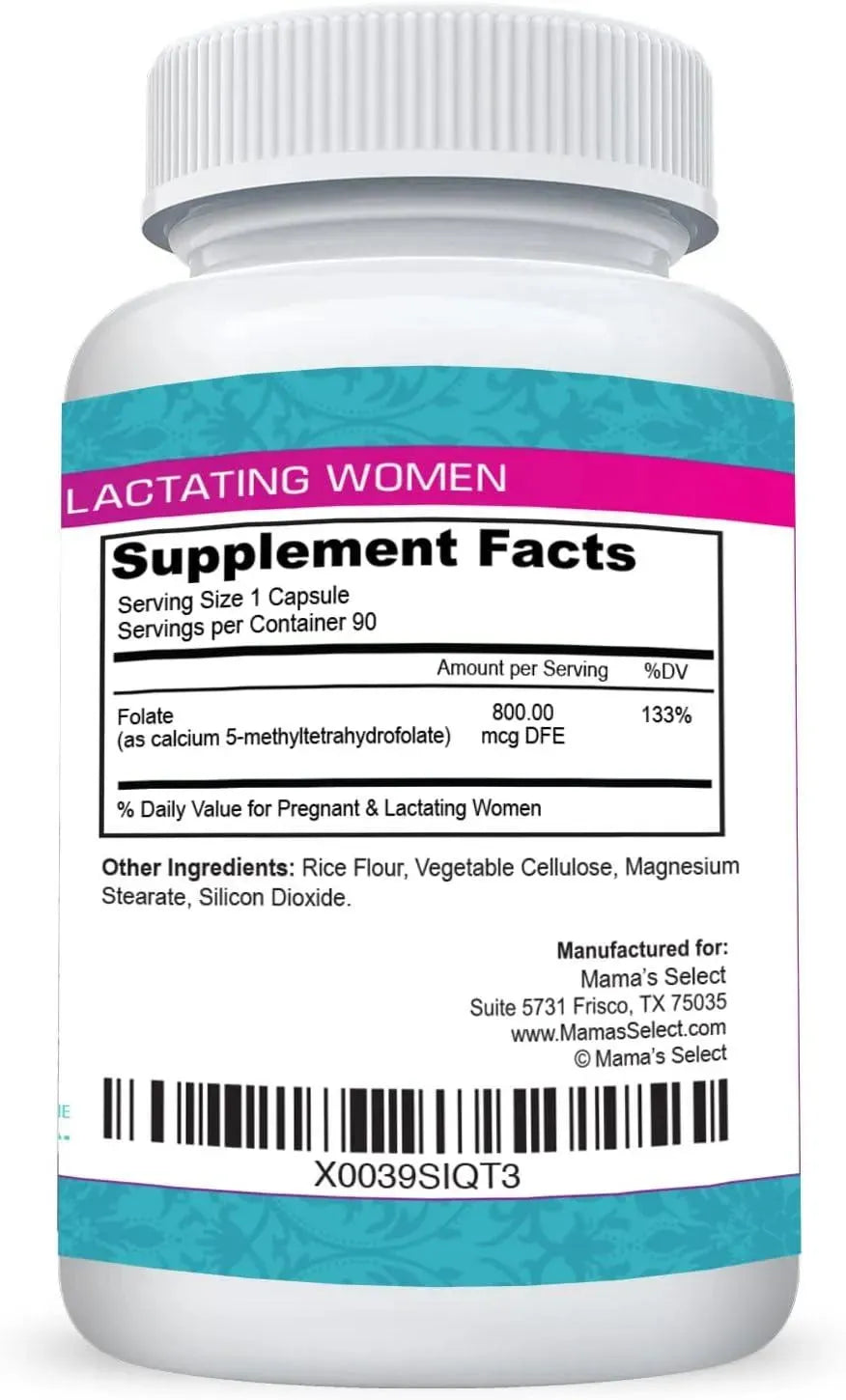 MAMA'S SELECT - Mama's Select Methylfolate MTHFR Folate 90 Capsulas - The Red Vitamin MX - Suplementos Alimenticios - {{ shop.shopifyCountryName }}